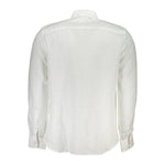 North Sails Elegant White Linen Long-Sleeved Shirt NO-21634-L-FBB-205
