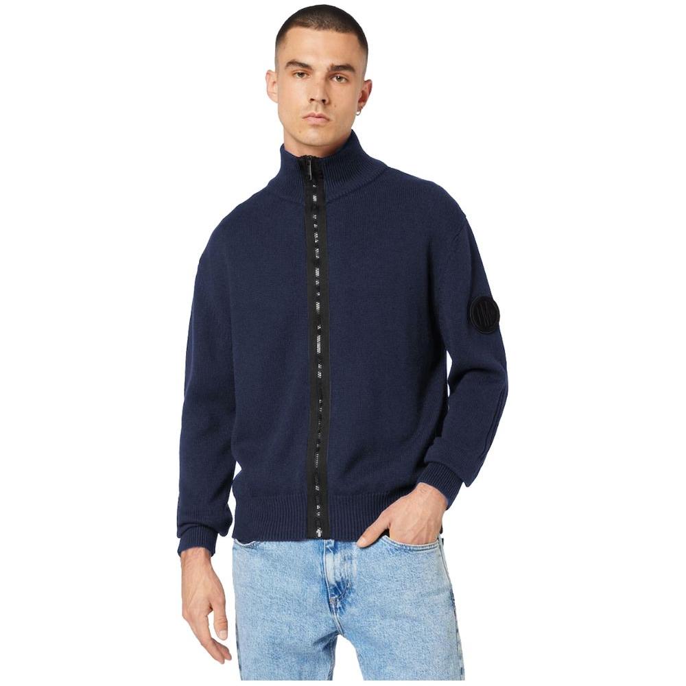 La Martina Blue Cotton Sweater LA-13108-3XL