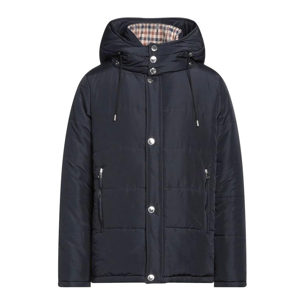 Elegant Blue Aquascutum Jacket with Removable Hood AQ-7483-IT46 | S