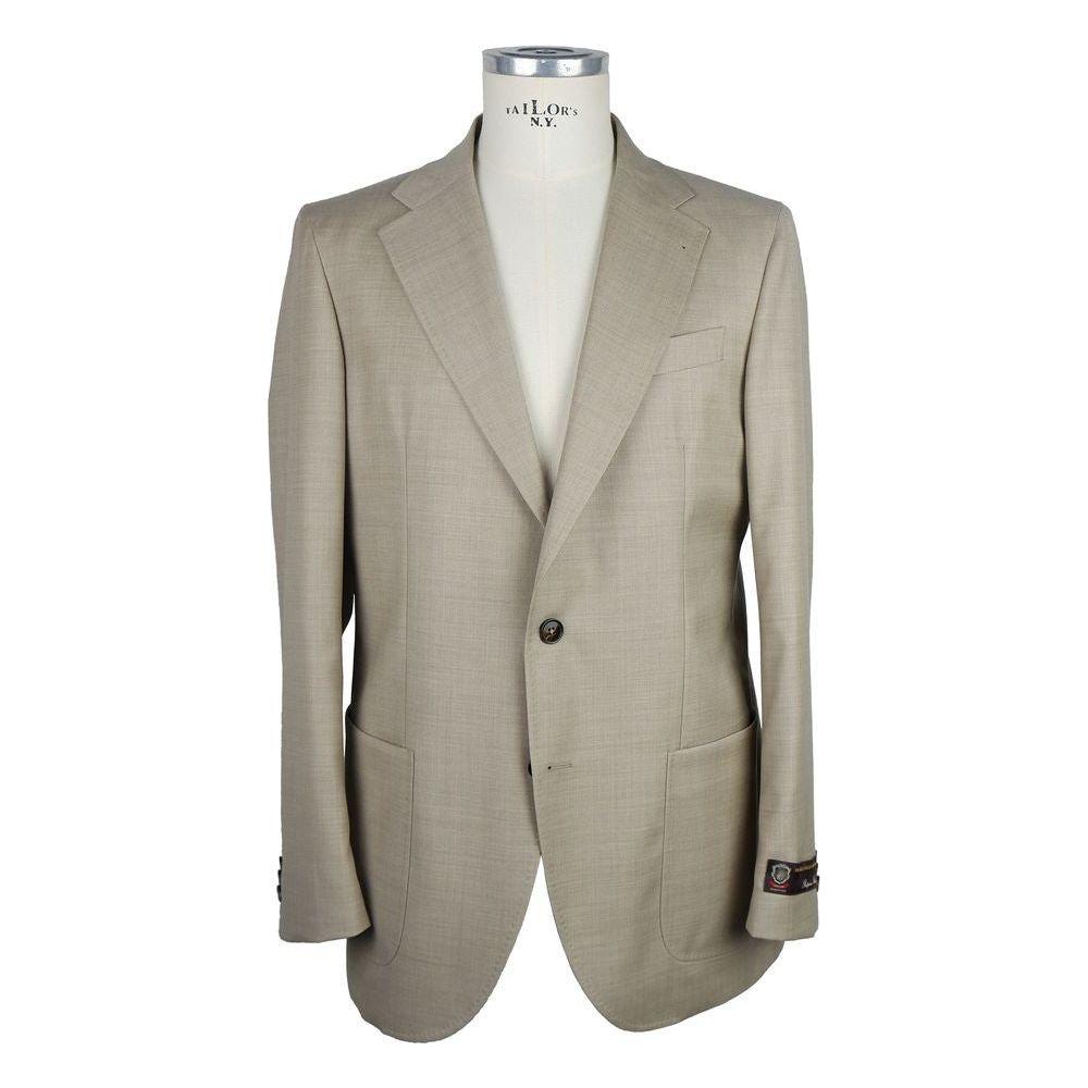 Emilio Romanelli Beige Wool Men's Blazer EM-6590-IT48 | M
