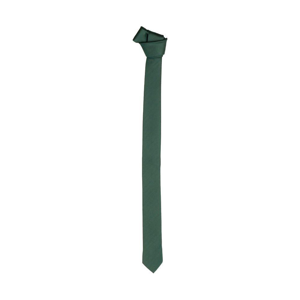 Emilio Romanelli Elegant Green Silk Slim Tie EMRO-4592