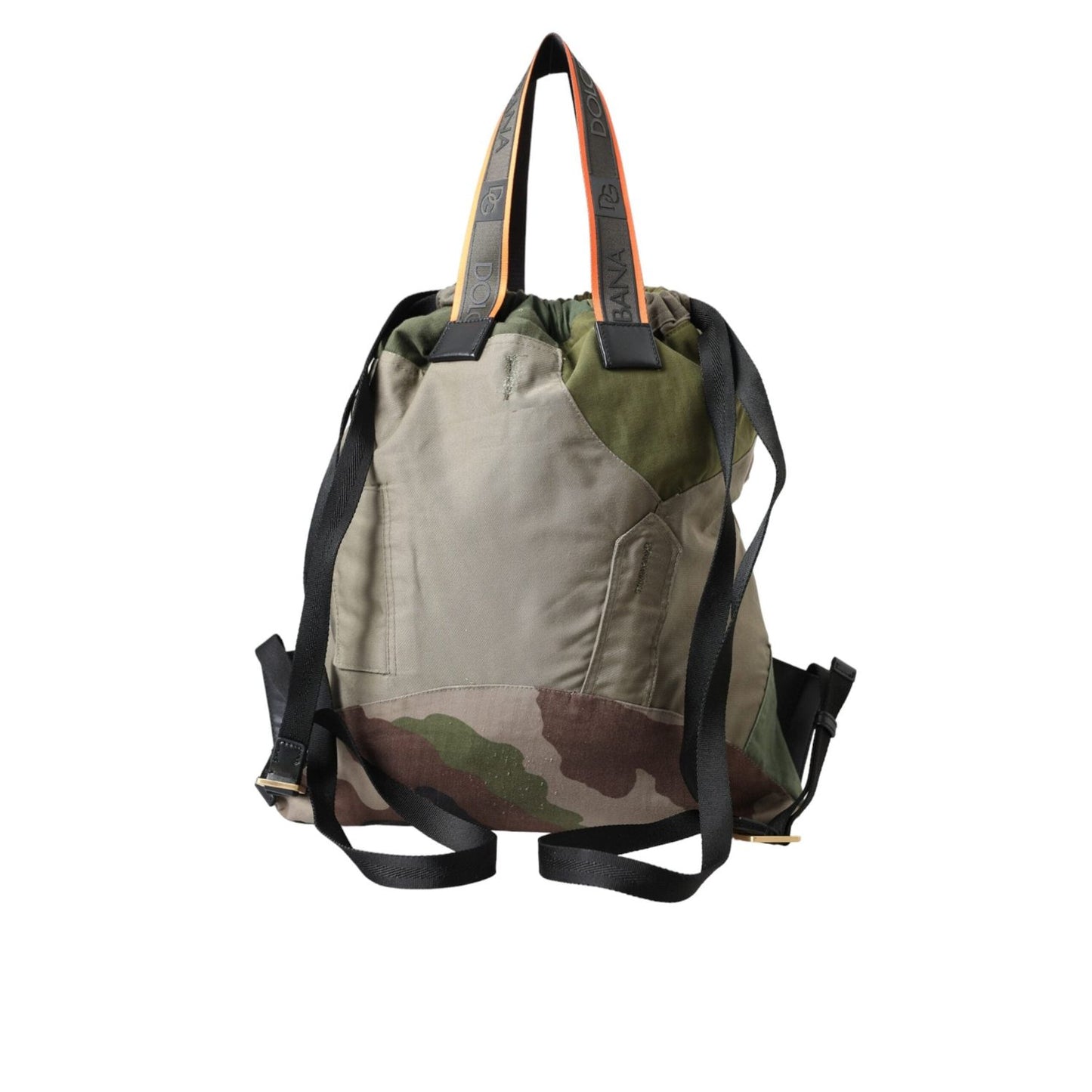 Dolce & Gabbana Military Green Patchwork Rucksack Backpack Bag BAG1479