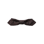 Dolce & Gabbana Maroon Silk Patterned Adjustable Neck Papillon Bow Tie FT3894