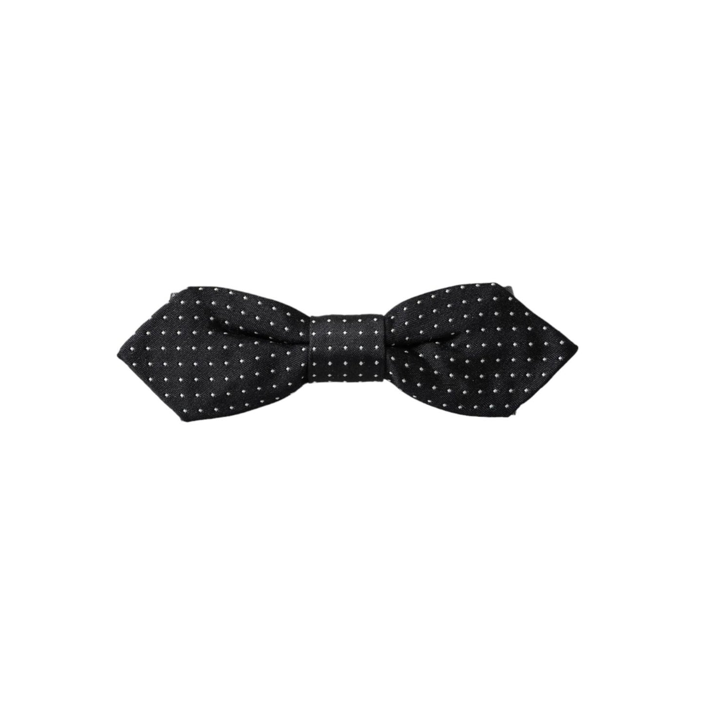 Dolce & Gabbana Black Silk Polka Dot Adjustable Neck Men Papillon Bow Tie FT3901