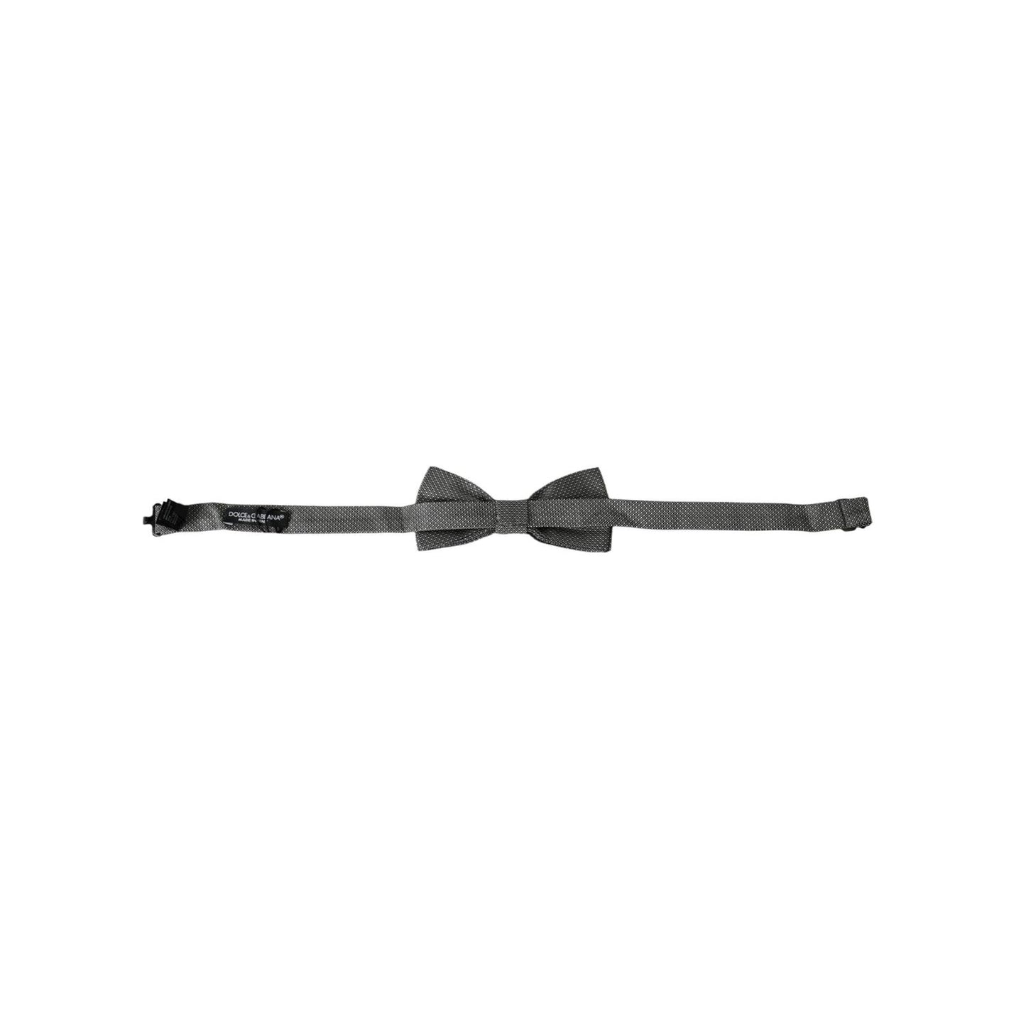 Dolce & Gabbana Gray Silk Patterned Adjustable Neck Men Bow Tie FT3912