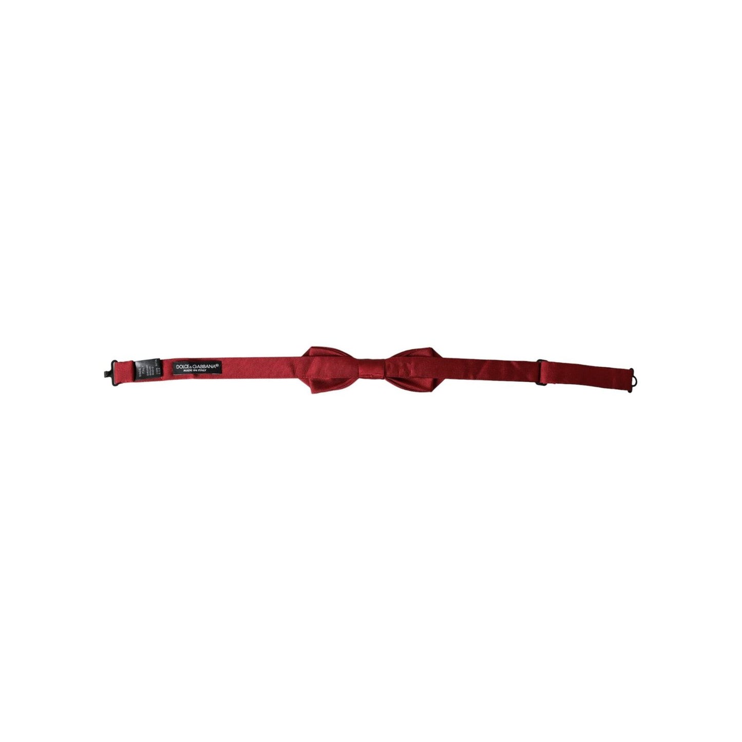 Dolce & Gabbana Red Silk Jacquard Adjustable Neck Men Bow Tie FT3916