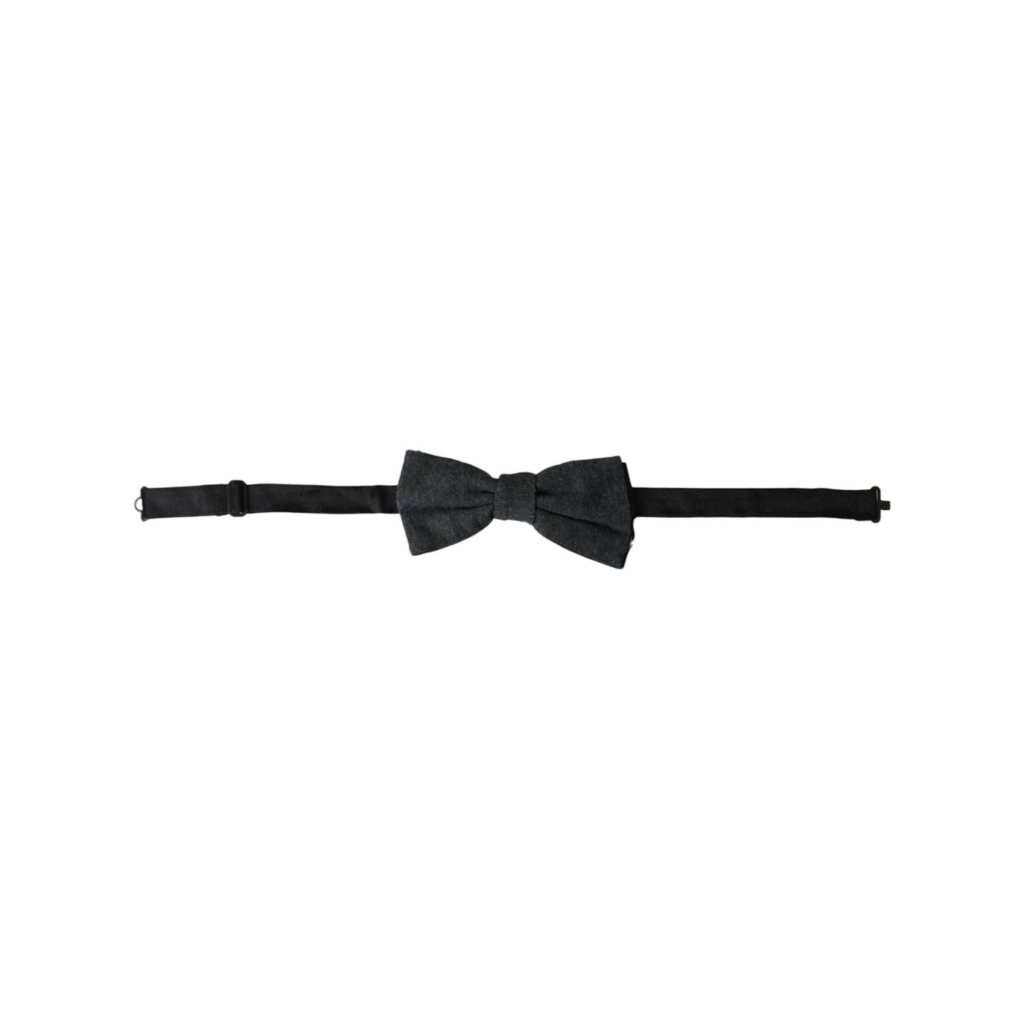 Dolce & Gabbana Dark Gray Silk Adjustable Neck Men Bow Tie FT3923