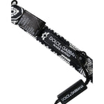 Dolce & Gabbana Black White Printed Adjustable Neck Men Bow Tie FT3958
