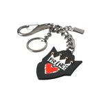 Dolce & Gabbana Black Prince Studs Logo Silver Brass Keychain Keyring SMY10339