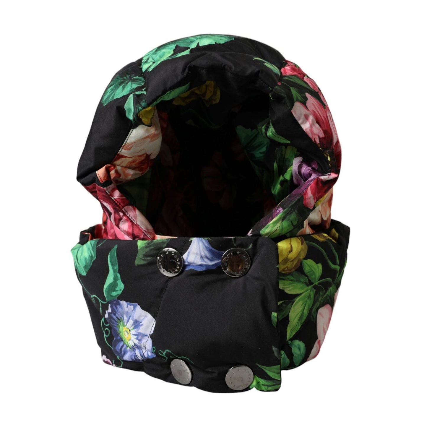 Dolce & Gabbana Black Floral Print Whole Head Wrap Hat HAT9626