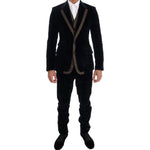 Dolce & Gabbana Blue Velvet Two Button Slim 3 Piece Suit KOS1131-4