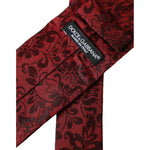 Dolce & Gabbana Red Floral Brocade Silk Adjustable Men Tie KRA3314