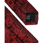 Dolce & Gabbana Red Floral Brocade Silk Adjustable Men Tie KRA3314