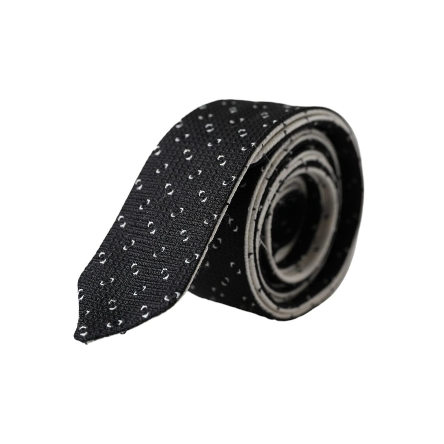 Dolce & Gabbana Black White Patterned Adjustable Tie KRA3384