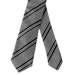 Dolce & Gabbana Black White Stripes Silk Adjustable Tie KRA3386