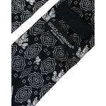 Dolce & Gabbana Black Patterned 100%Silk Adjustable Tie KRA3392