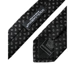 Dolce & Gabbana Black Jacquard Patterned Silk Adjustable Men Tie KRA3400