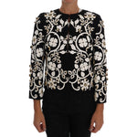 Dolce & Gabbana Black Baroque Floral Crystal Jacket JKT1042-3