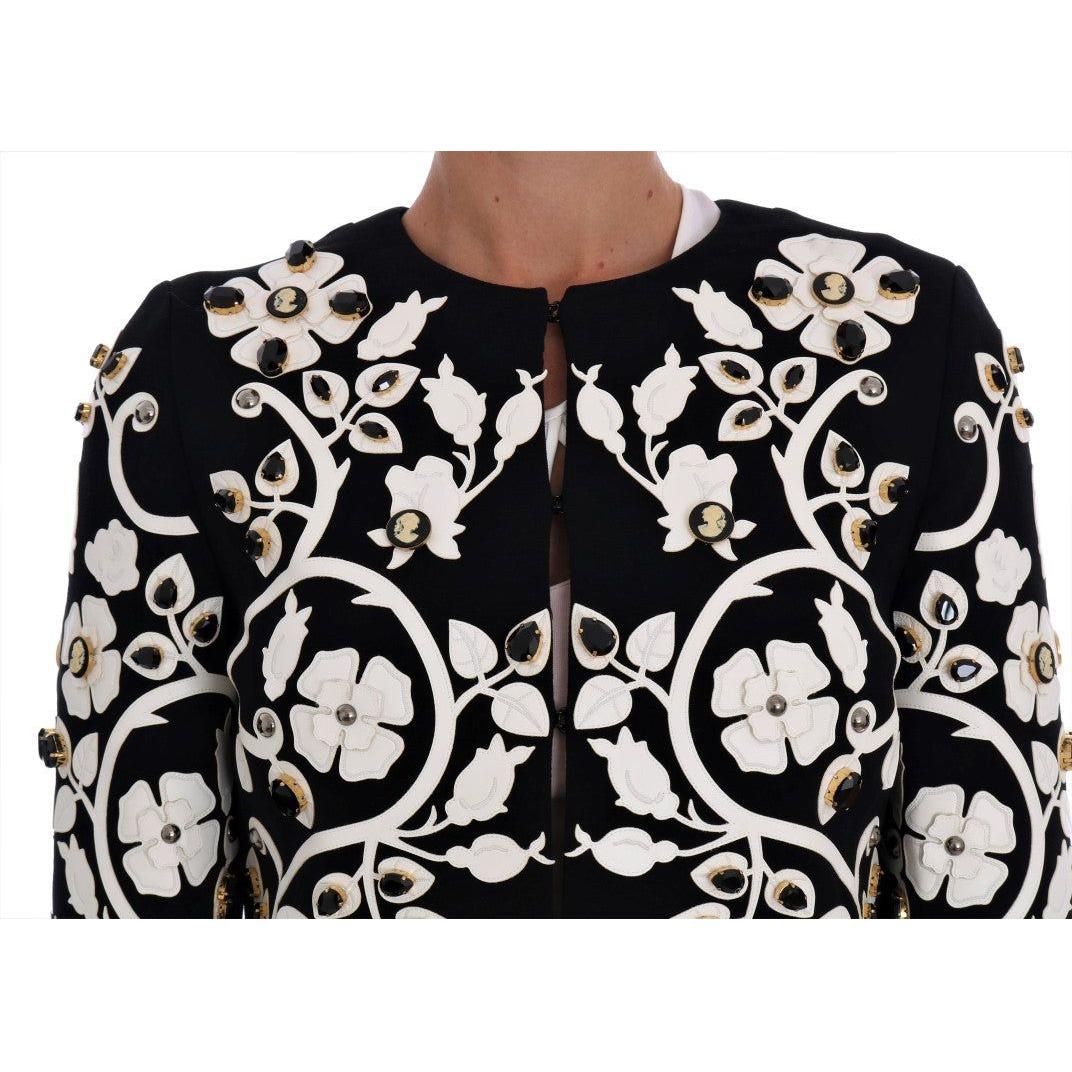 Dolce & Gabbana Black Baroque Floral Crystal Jacket JKT1042-3