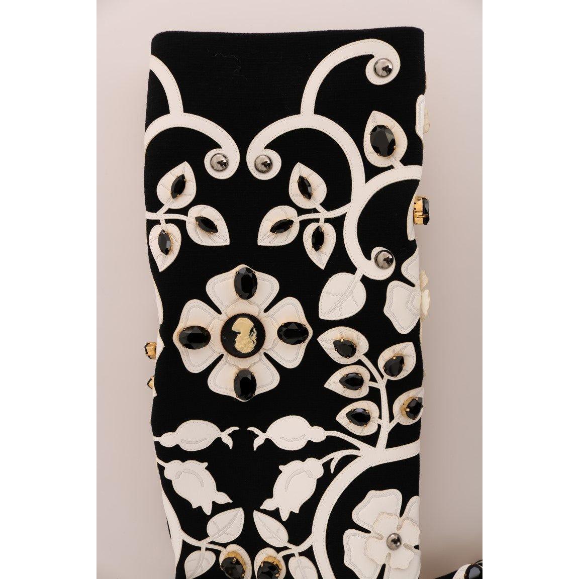 Dolce & Gabbana Black Baroque Floral Crystal Jacket JKT1042-3