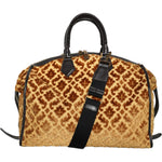 Dolce & Gabbana Beige Velvet Top Handle Shoulder Duffle Women Bag BAG1583