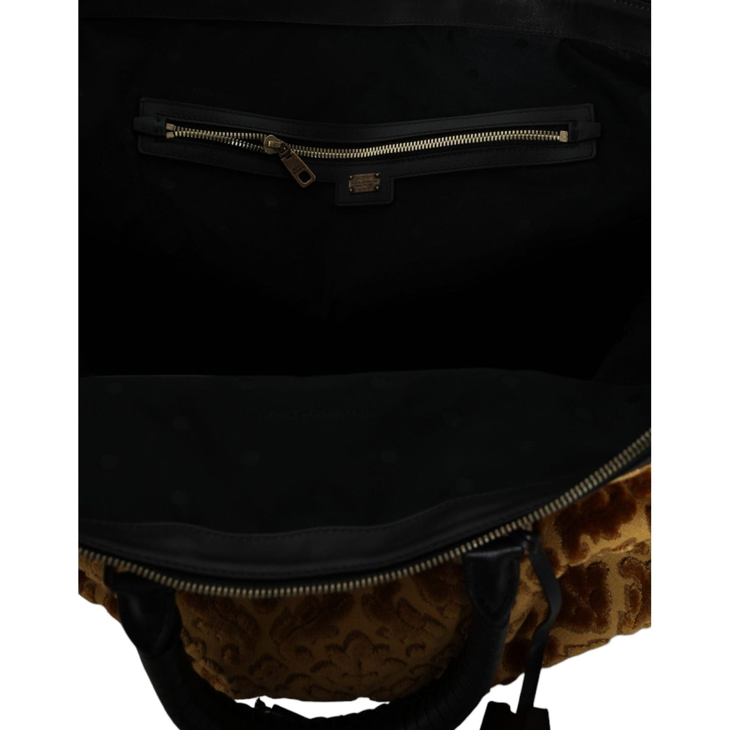 Dolce & Gabbana Beige Velvet Top Handle Shoulder Duffle Women Bag BAG1583