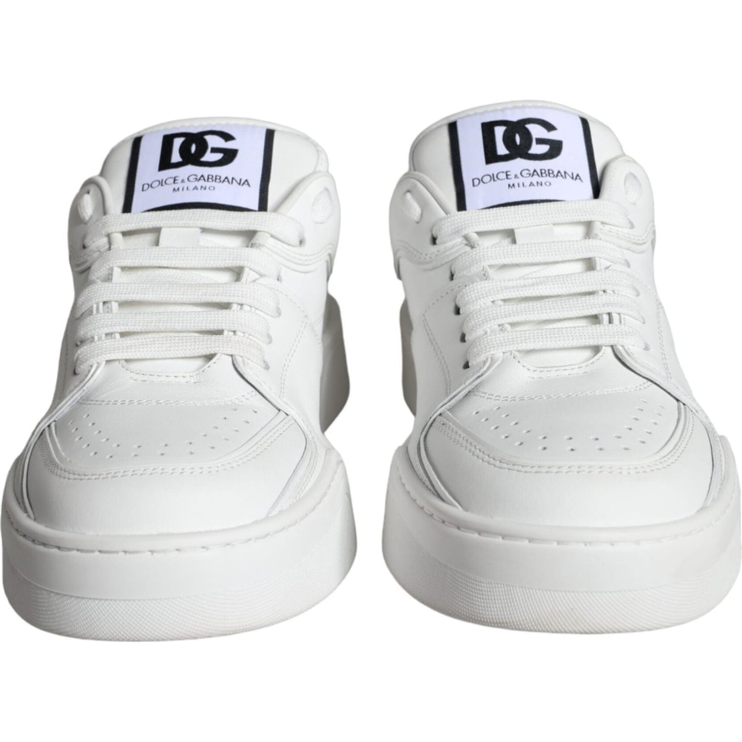Dolce & Gabbana White Miami Leather Low Top Sneakers Shoes MV6124-41