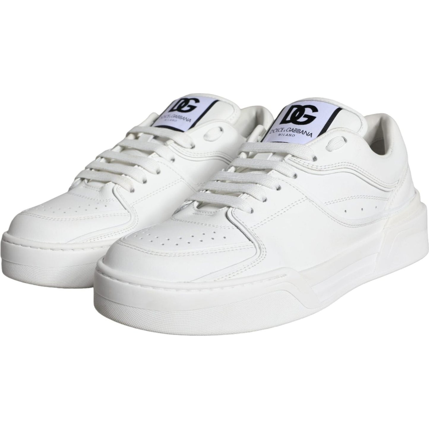 Dolce & Gabbana White Miami Leather Low Top Sneakers Shoes MV6124-41