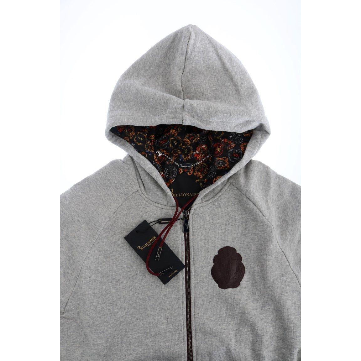 Billionaire Italian Couture Gray Cotton Hooded Sweatsuit TSH1602-5