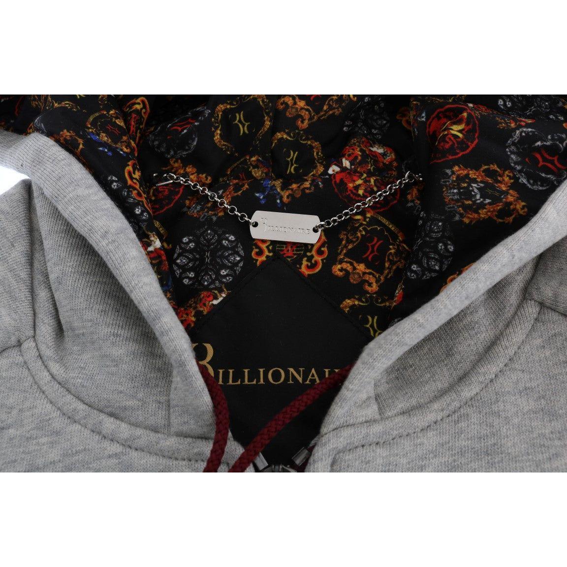 Billionaire Italian Couture Gray Cotton Hooded Sweatsuit TSH1602-5