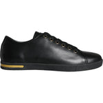 Dolce & Gabbana Black Gold Leather Classic Sneakers Shoes LA11250-36.5