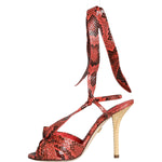 Dolce & Gabbana Coral Exotic Leather Heels Sandals Shoes LA11327-37