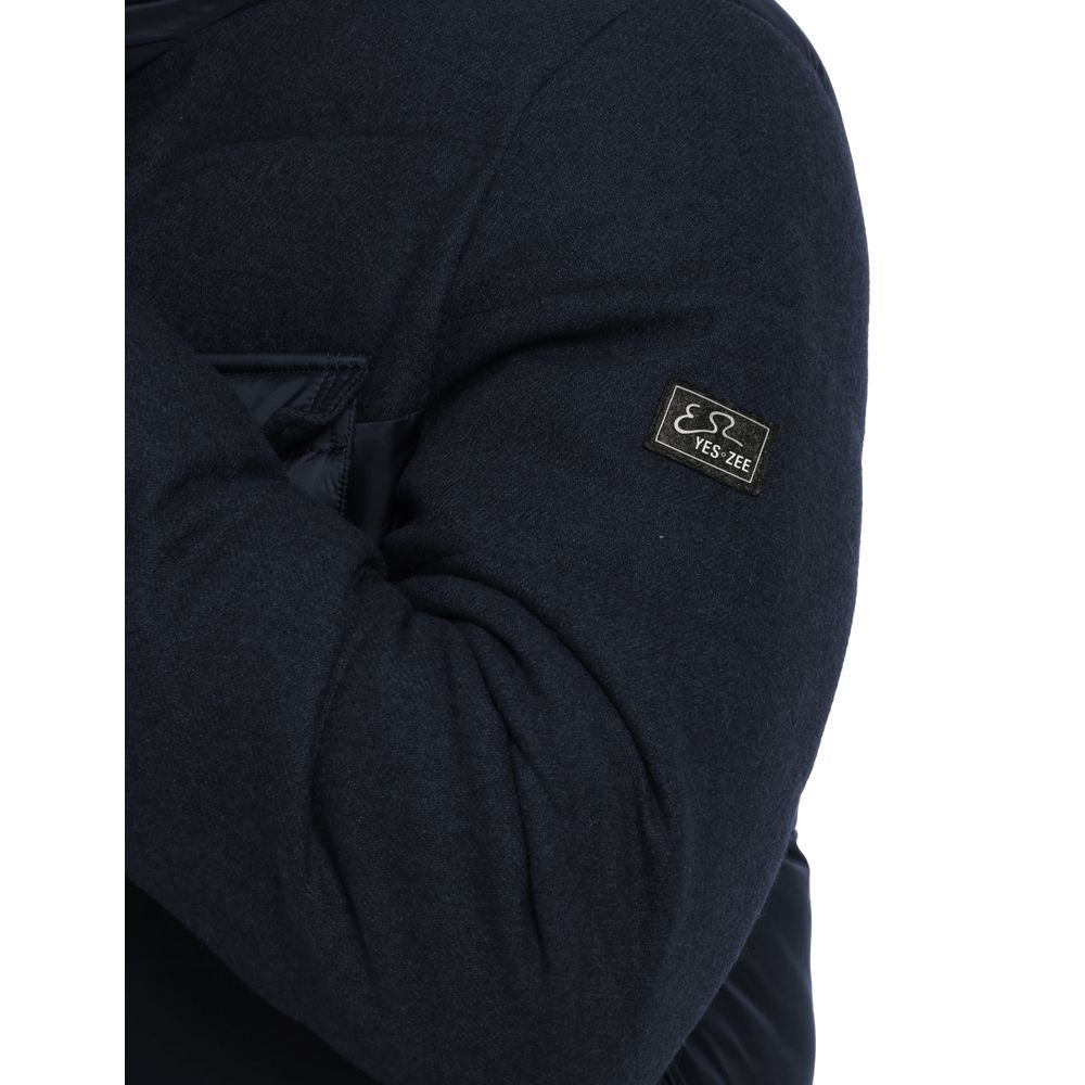 Yes Zee Blue Polyester Jacket YE-13686-S