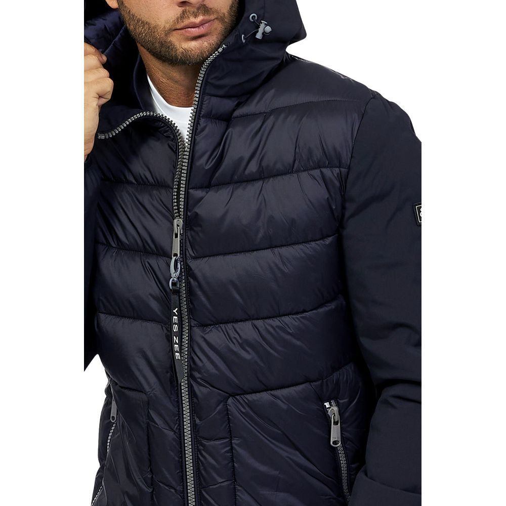 Yes Zee Blue Nylon Jacket YE-13679-3XL