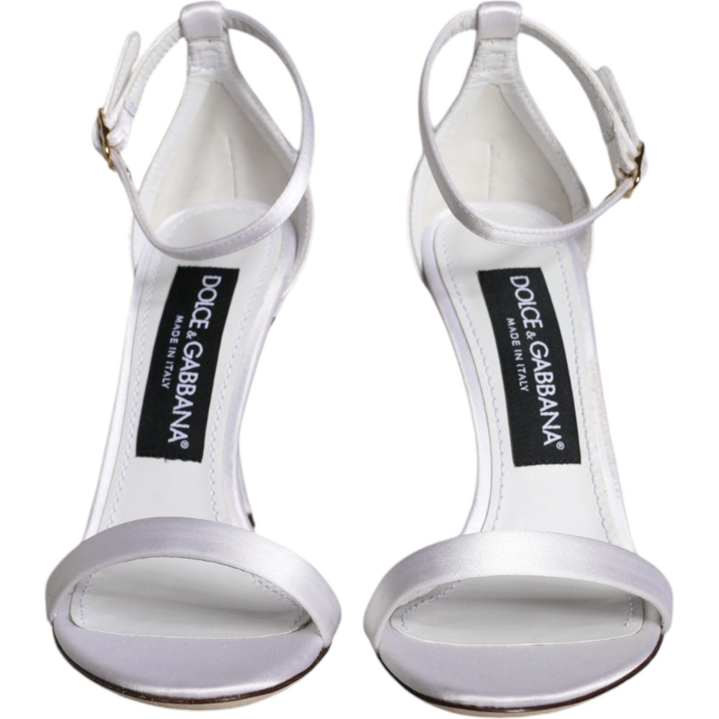 Dolce & Gabbana White KEIRA Heels Ankle Strap Sandals Shoes LA11362-35