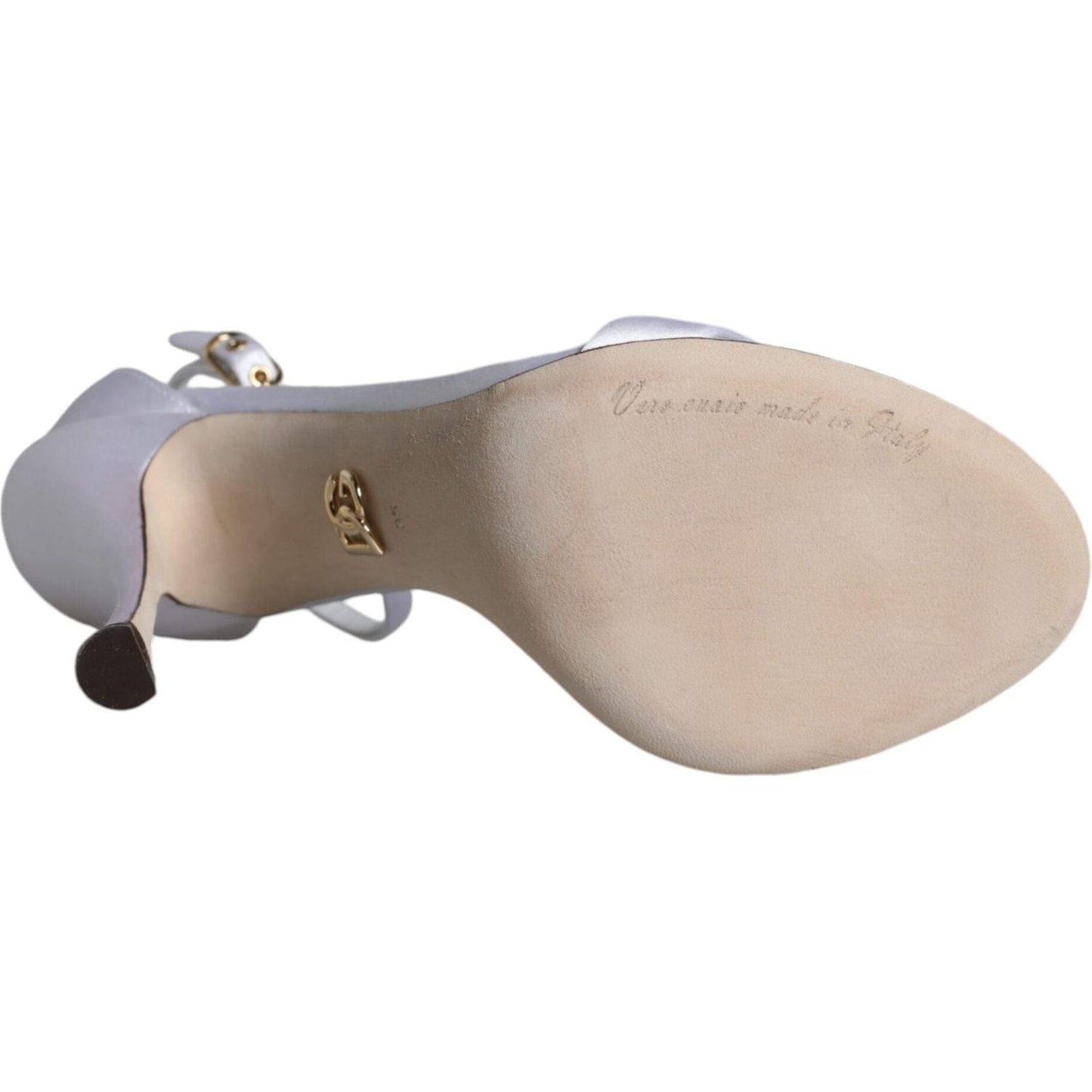 Dolce & Gabbana White KEIRA Heels Ankle Strap Sandals Shoes LA11362-35