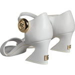 Dolce & Gabbana White Leather Heels Keira Sandals Shoes LA11475-36
