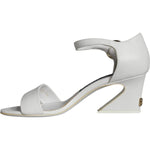Dolce & Gabbana White Leather Heels Keira Sandals Shoes LA11475-36