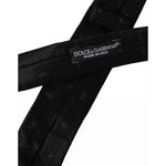 Dolce & Gabbana Black Fantasy 100% Silk Adjustable Men Tie KRA3334