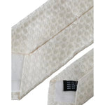 Dolce & Gabbana Off White Silk Adjustable Necktie Men Tie KRA3368