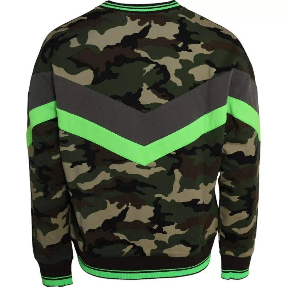 Dolce & Gabbana Multicolor Camouflage Sweatshirt Sweater TSH86429-50