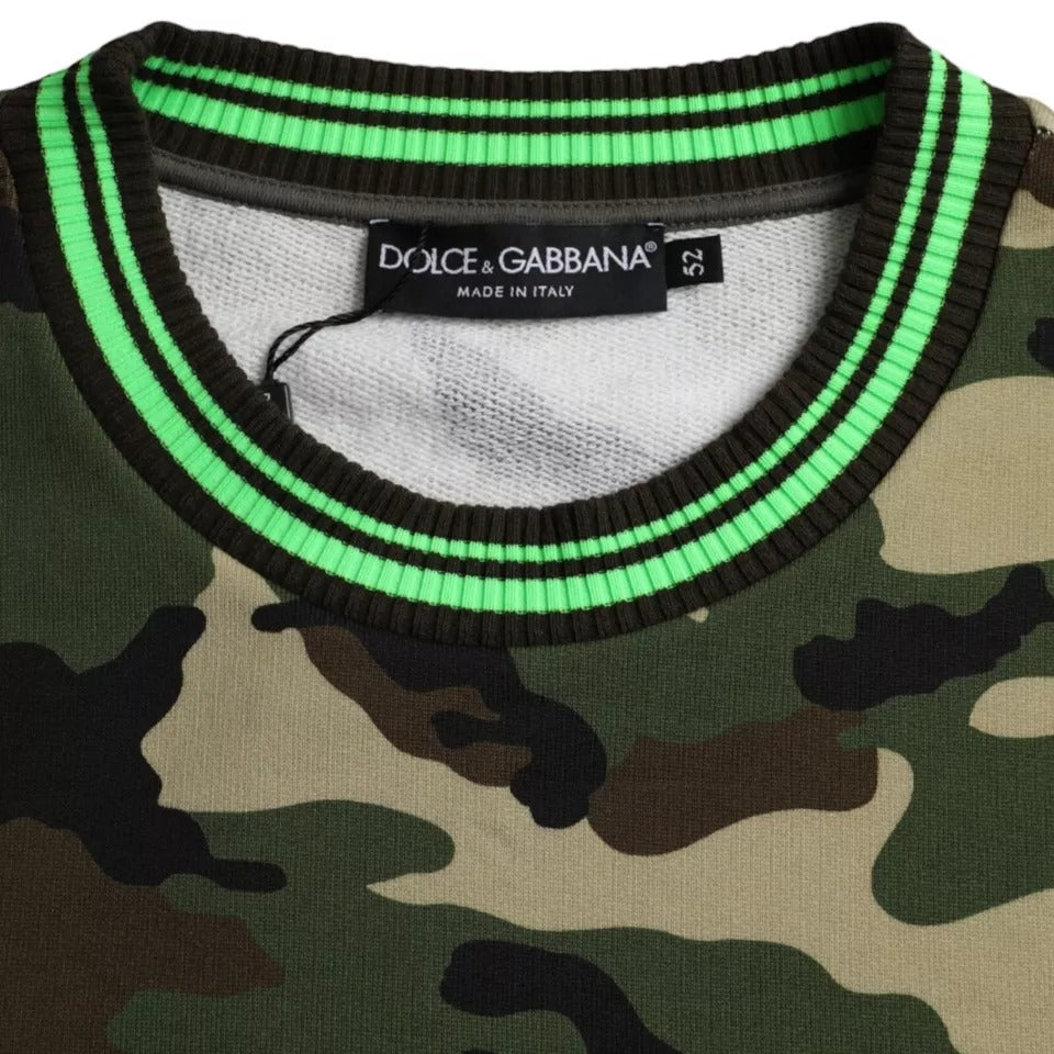 Dolce & Gabbana Multicolor Camouflage Sweatshirt Sweater TSH86429-50