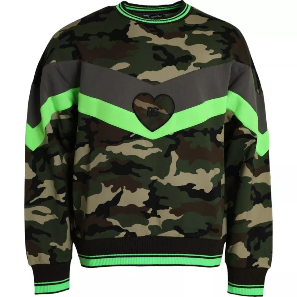 Dolce & Gabbana Multicolor Camouflage Sweatshirt Sweater TSH86428-52