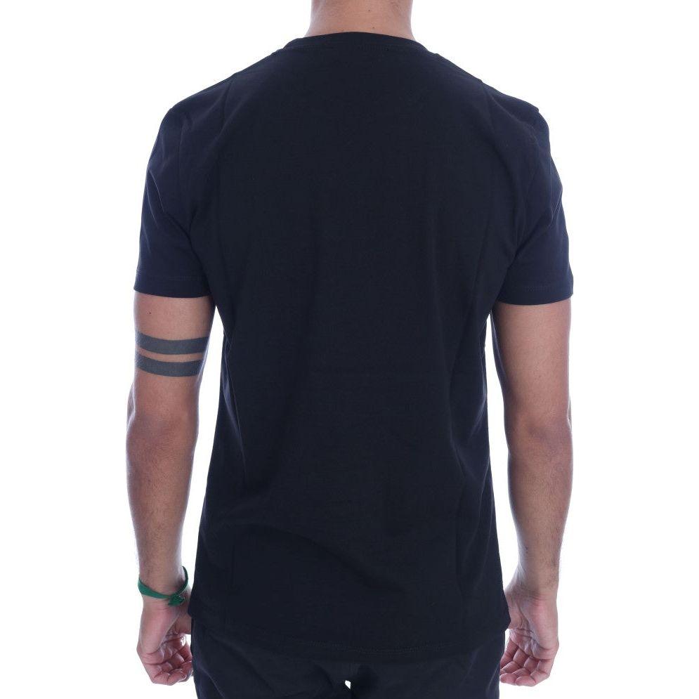 Frankie Morello Black Cotton RIDERS Crewneck T-Shirt TSH1266-3
