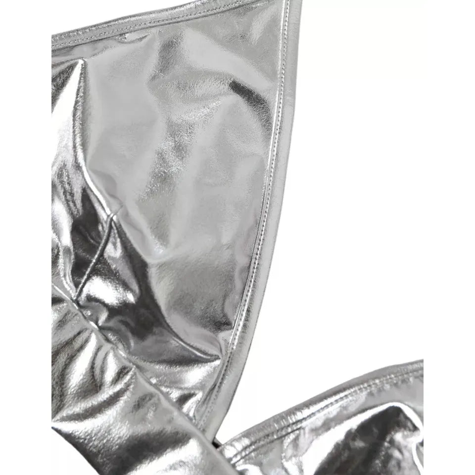Dolce & Gabbana Silver Polyester Sleeveless Bustier Crop Top BIK1777-44