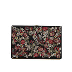 Dolce & Gabbana Multicolor Floral Gold Frame Clutch Evening Purse Bag BAG1525