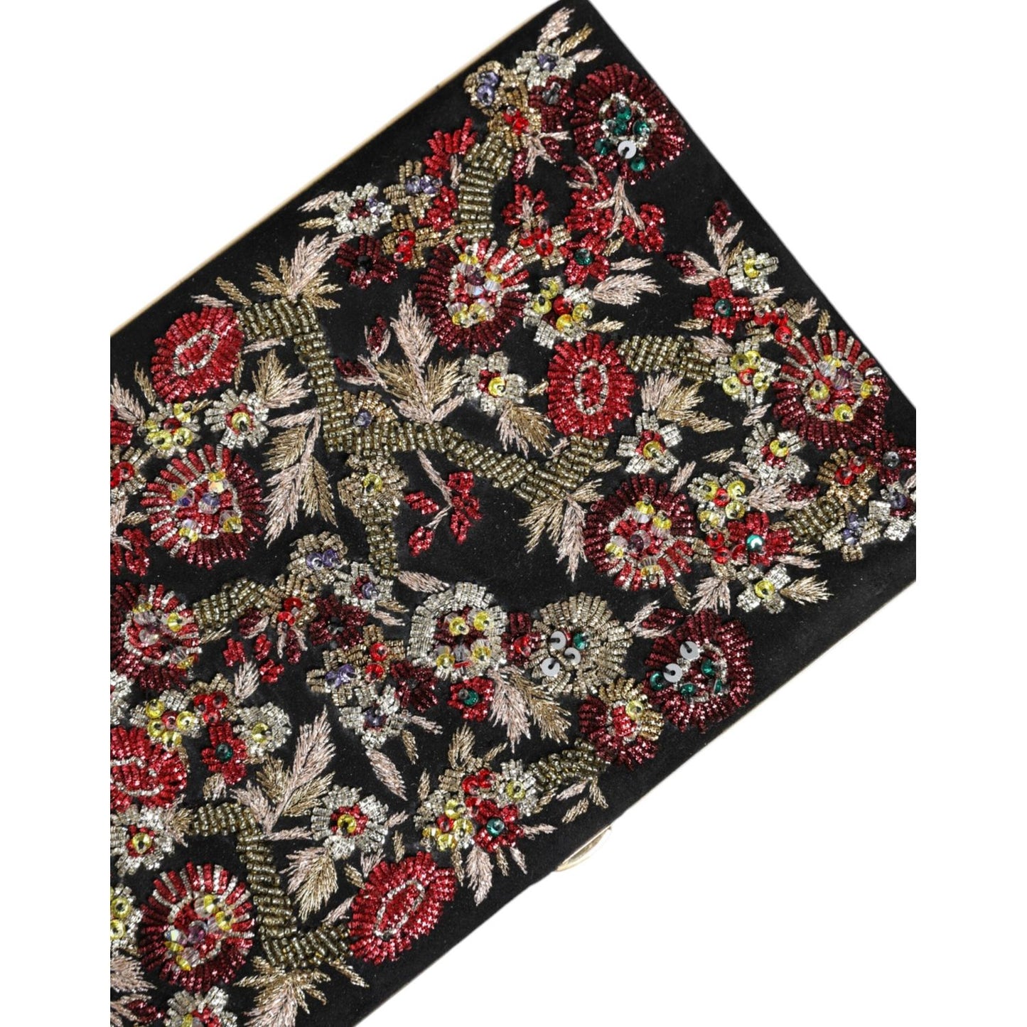 Dolce & Gabbana Multicolor Floral Gold Frame Clutch Evening Purse Bag BAG1525