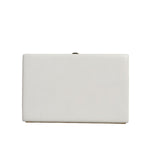Dolce & Gabbana White Leather Gold Frame Clutch Evening Party Purse Bag