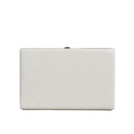 Dolce & Gabbana White Leather Gold Frame Clutch Evening Party Purse Bag