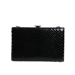 Dolce & Gabbana Black Leather Silver Frame Clutch Mini Crossbody Bag BAG1533